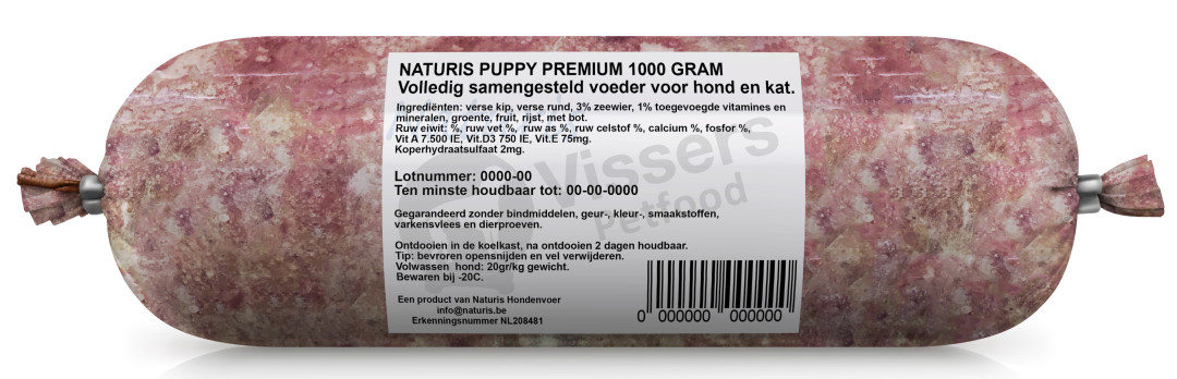 Naturis Vers Vlees voeding Puppy Premium 1000 gr